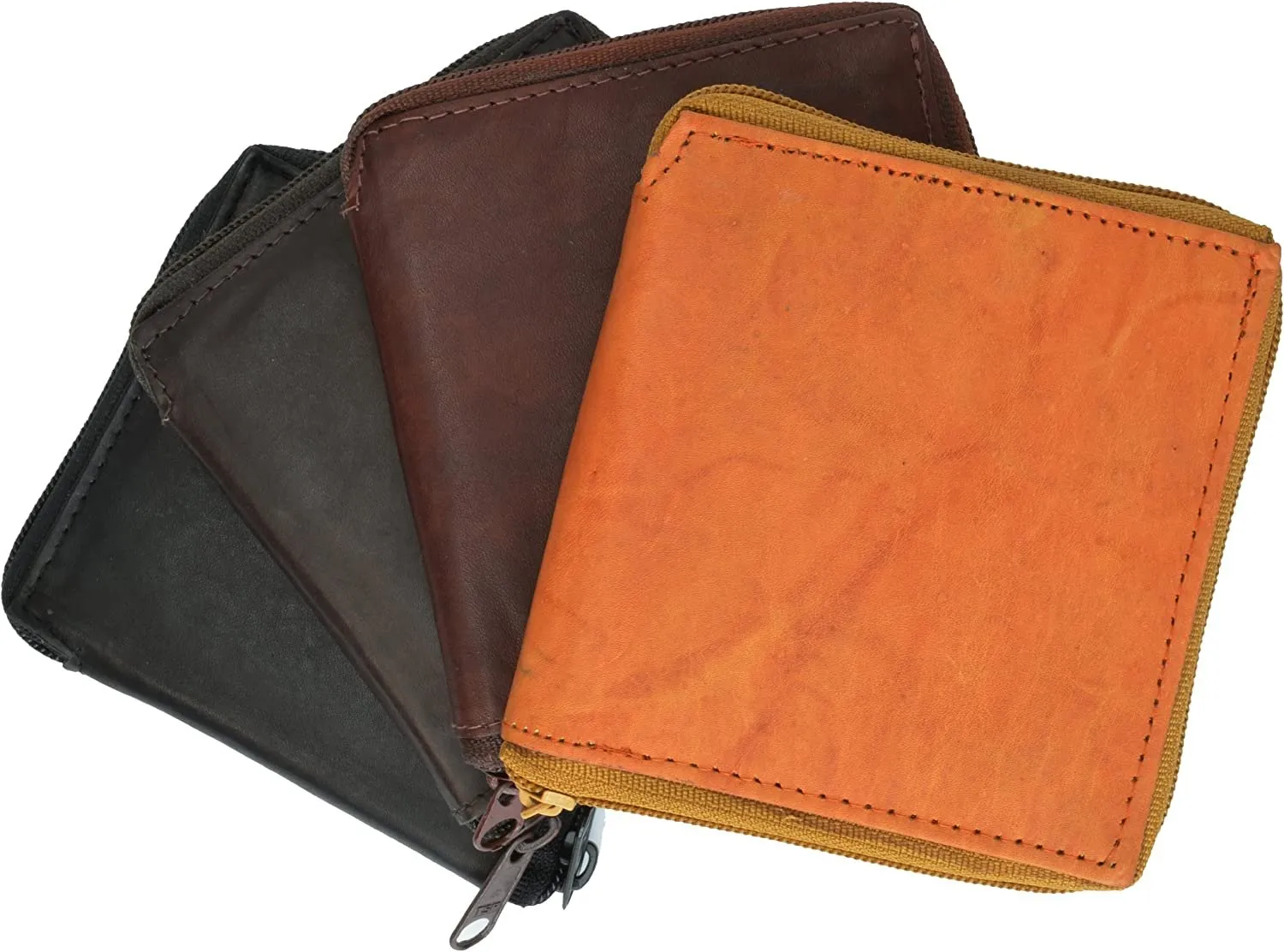 Zip Around Bifold Wallet with Snap Down Coin Purse for Men by Marshal